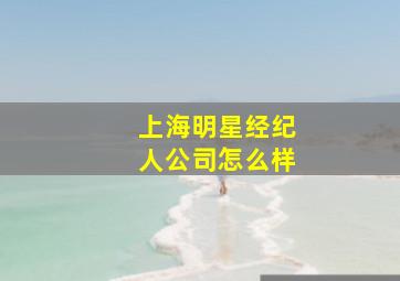 上海明星经纪人公司怎么样