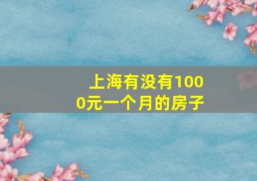 上海有没有1000元一个月的房子