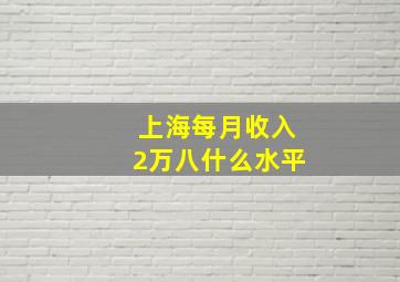 上海每月收入2万八什么水平