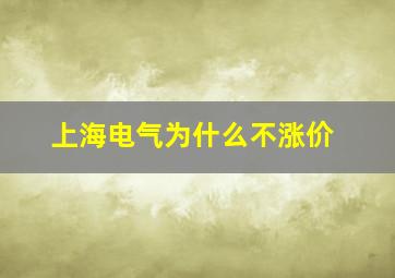 上海电气为什么不涨价