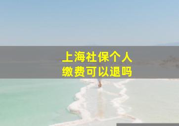 上海社保个人缴费可以退吗