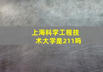 上海科学工程技术大学是211吗