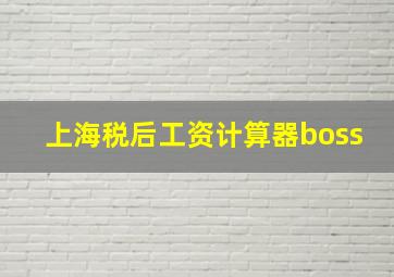 上海税后工资计算器boss