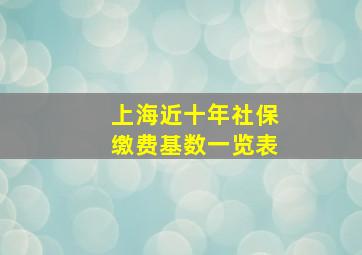 上海近十年社保缴费基数一览表