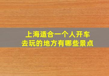 上海适合一个人开车去玩的地方有哪些景点