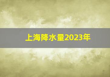 上海降水量2023年