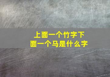 上面一个竹字下面一个马是什么字