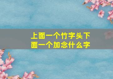 上面一个竹字头下面一个加念什么字