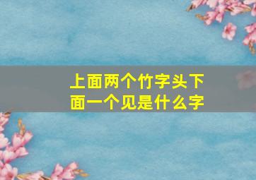 上面两个竹字头下面一个见是什么字