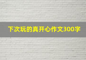 下次玩的真开心作文300字