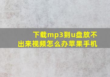 下载mp3到u盘放不出来视频怎么办苹果手机