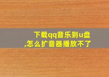 下载qq音乐到u盘,怎么扩音器播放不了