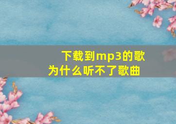 下载到mp3的歌为什么听不了歌曲