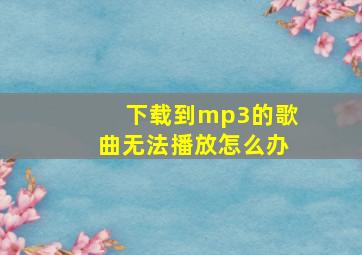 下载到mp3的歌曲无法播放怎么办