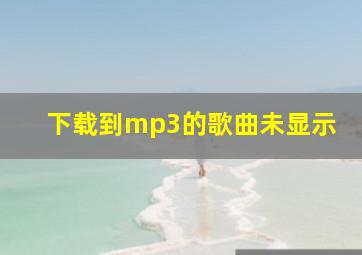 下载到mp3的歌曲未显示