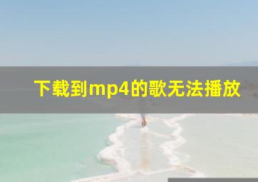 下载到mp4的歌无法播放