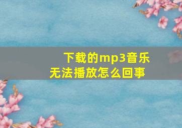 下载的mp3音乐无法播放怎么回事