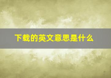 下载的英文意思是什么