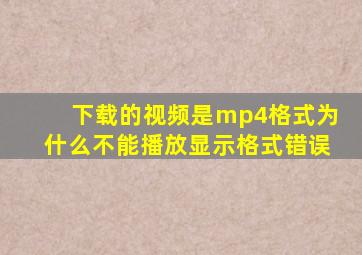 下载的视频是mp4格式为什么不能播放显示格式错误