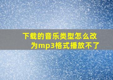 下载的音乐类型怎么改为mp3格式播放不了