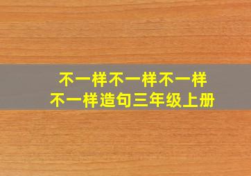 不一样不一样不一样不一样造句三年级上册