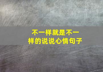 不一样就是不一样的说说心情句子