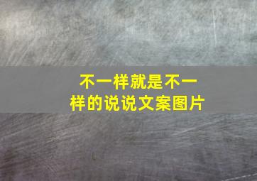 不一样就是不一样的说说文案图片