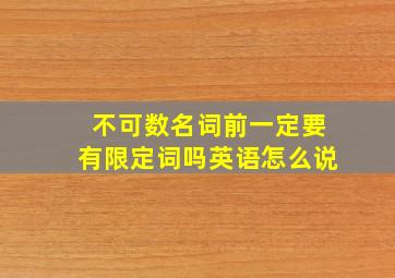 不可数名词前一定要有限定词吗英语怎么说