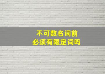 不可数名词前必须有限定词吗