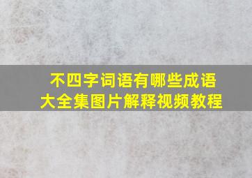 不四字词语有哪些成语大全集图片解释视频教程