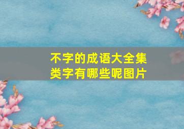 不字的成语大全集类字有哪些呢图片