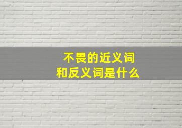 不畏的近义词和反义词是什么