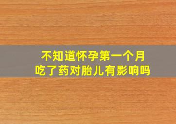 不知道怀孕第一个月吃了药对胎儿有影响吗