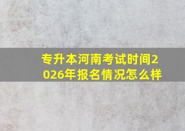 专升本河南考试时间2026年报名情况怎么样