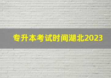 专升本考试时间湖北2023