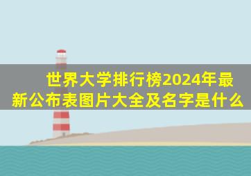 世界大学排行榜2024年最新公布表图片大全及名字是什么