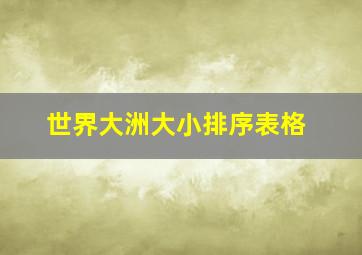 世界大洲大小排序表格