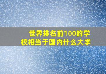 世界排名前100的学校相当于国内什么大学