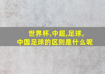 世界杯,中超,足球,中国足球的区别是什么呢