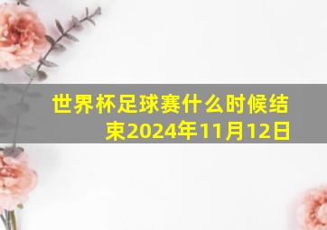 世界杯足球赛什么时候结束2024年11月12日