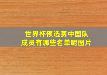 世界杯预选赛中国队成员有哪些名单呢图片