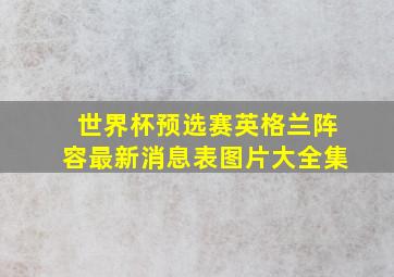 世界杯预选赛英格兰阵容最新消息表图片大全集