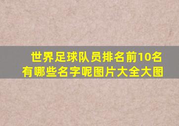 世界足球队员排名前10名有哪些名字呢图片大全大图