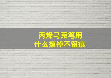 丙烯马克笔用什么擦掉不留痕