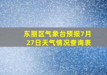 东丽区气象台预报7月27日天气情况查询表