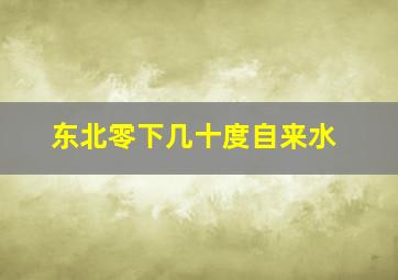 东北零下几十度自来水