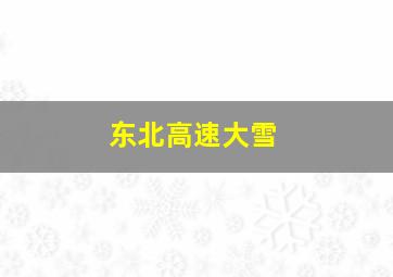 东北高速大雪