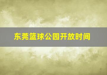 东莞篮球公园开放时间