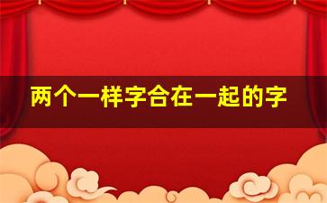 两个一样字合在一起的字