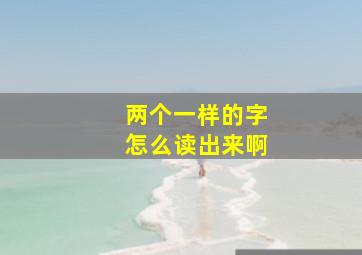 两个一样的字怎么读出来啊